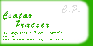 csatar pracser business card